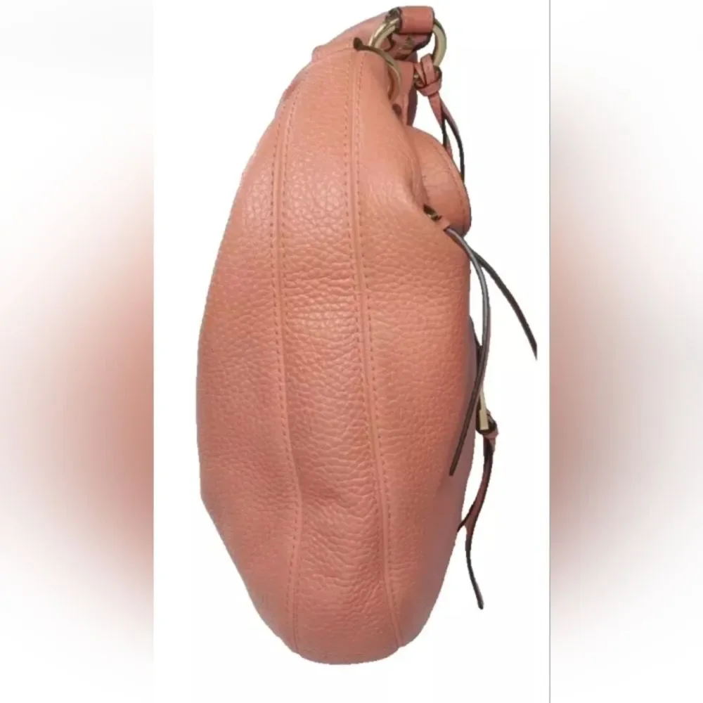 Michael Kors Rhea Zip Leather Hobo Burnt Orange Shoulder Bag Medium Size